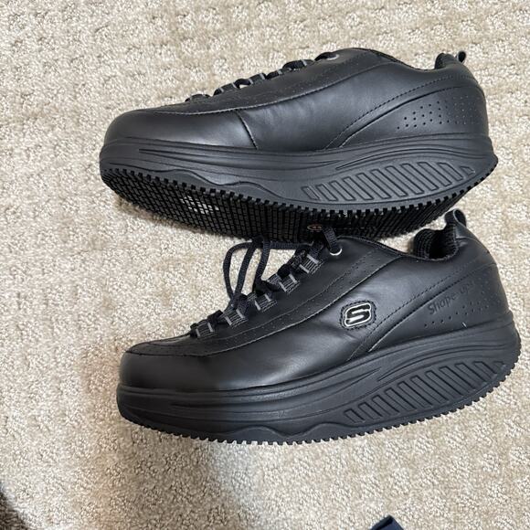 NEW Sketchers Shape Ups Slip Resistant Work 76567 Womens 8.5 Black Shoes Sneaker - Picture 9 of 16